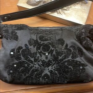 Elegant Black Beaded Women's Bag